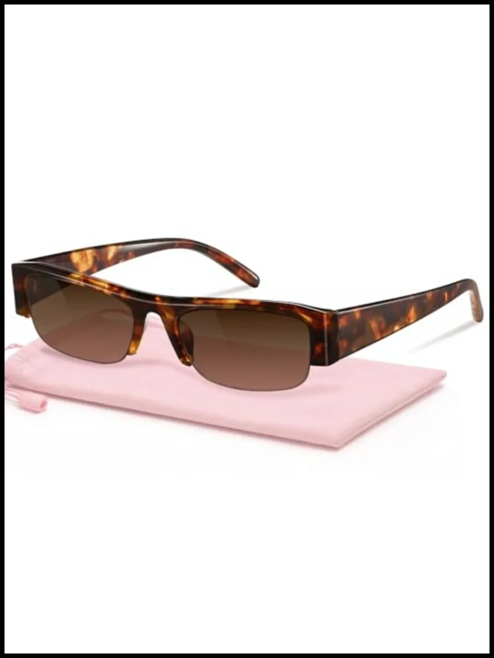 Polarized Semi Rimless Sunglasses Retro Round Frame TR90